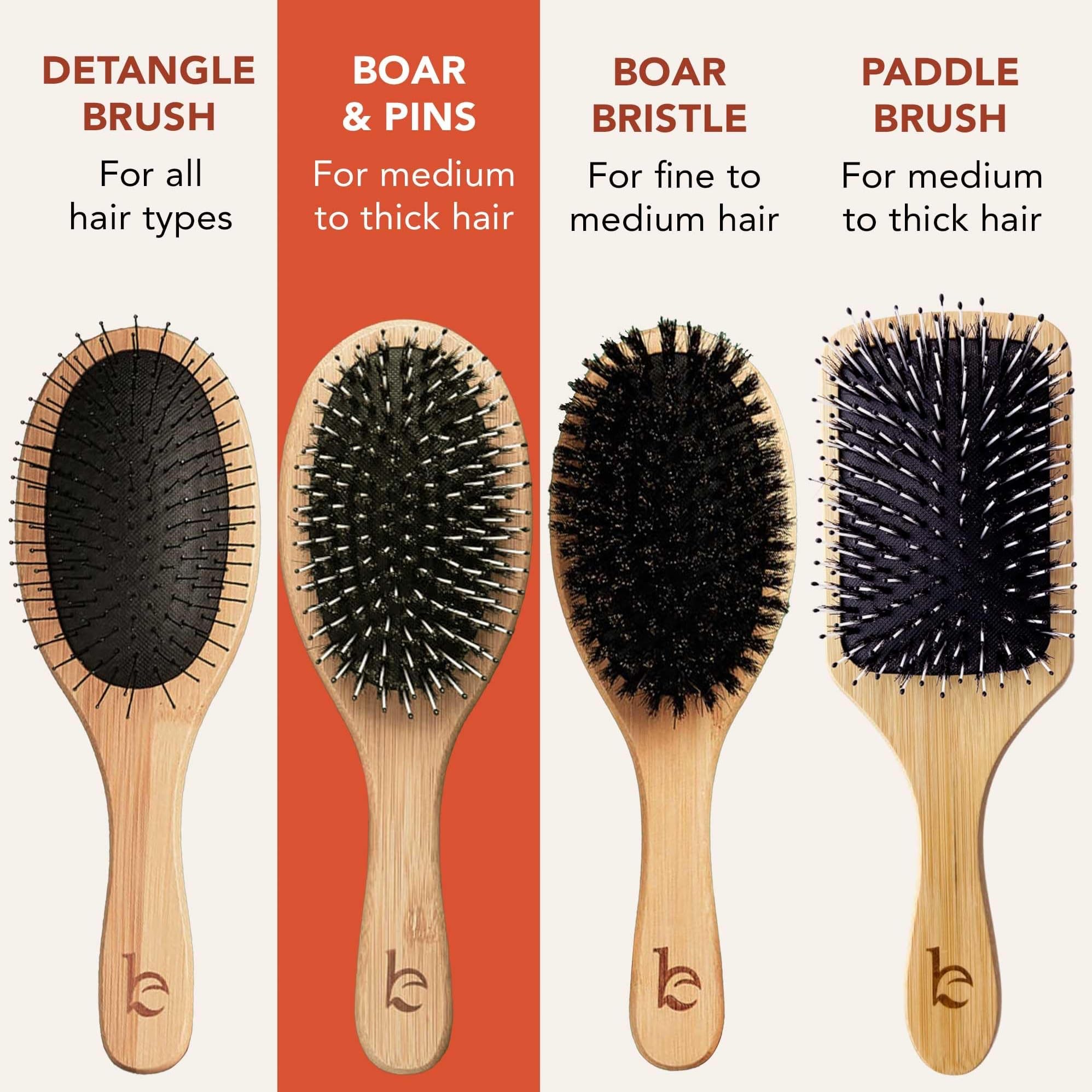 Beauty by Earth boar-bristle brush suitable for all hair types supports detangling