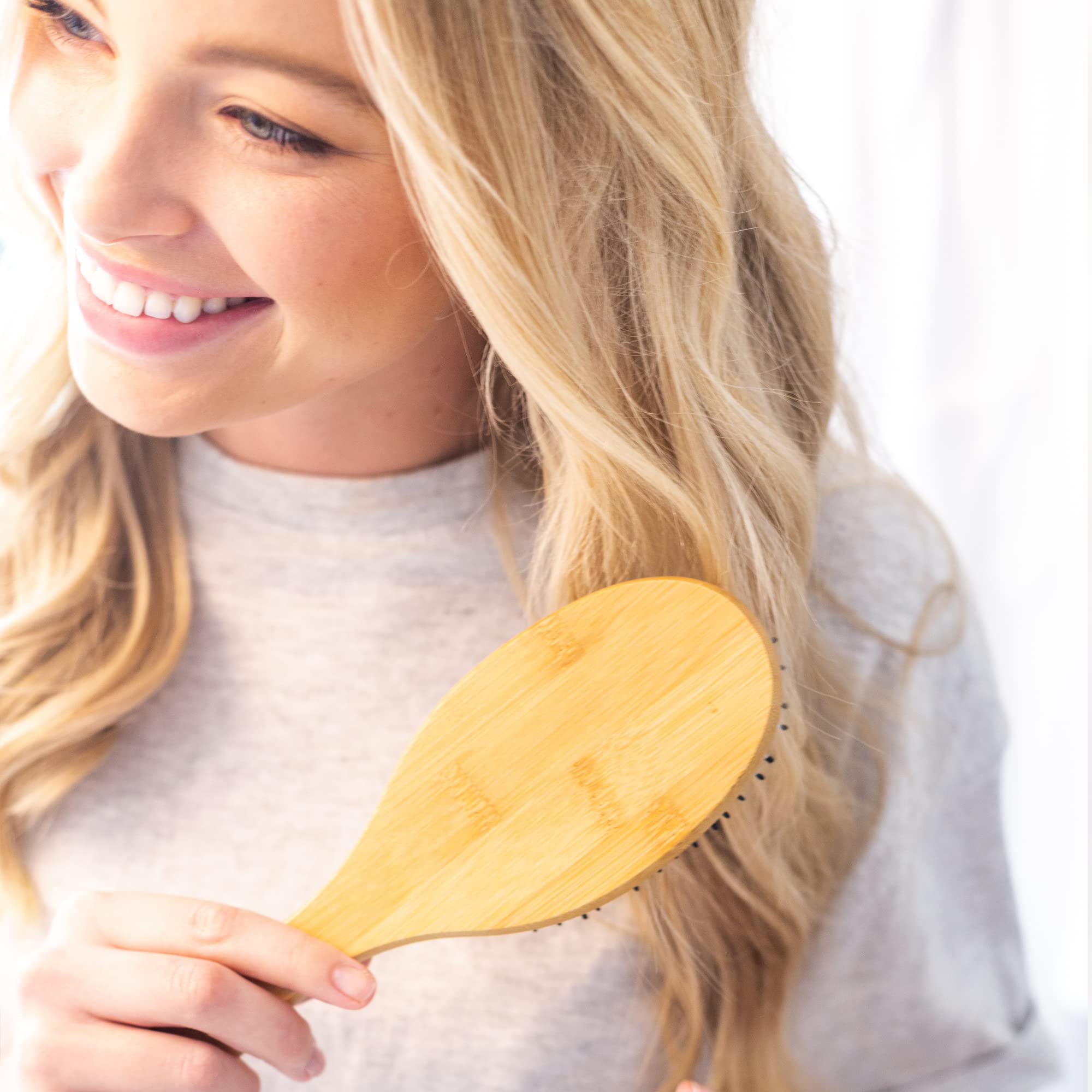 Beauty by Earth eco bamboo handle brush supports sustainable grooming