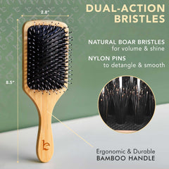 Beauty by Earth boar bristle paddle brush detangles knots with minimal pulling