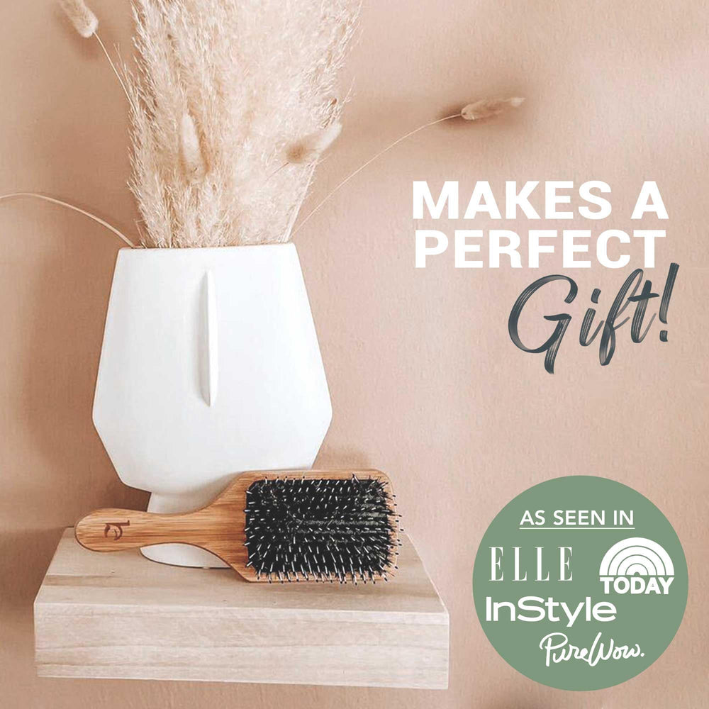 Beauty by Earth boar bristle paddle brush family use for women men kids