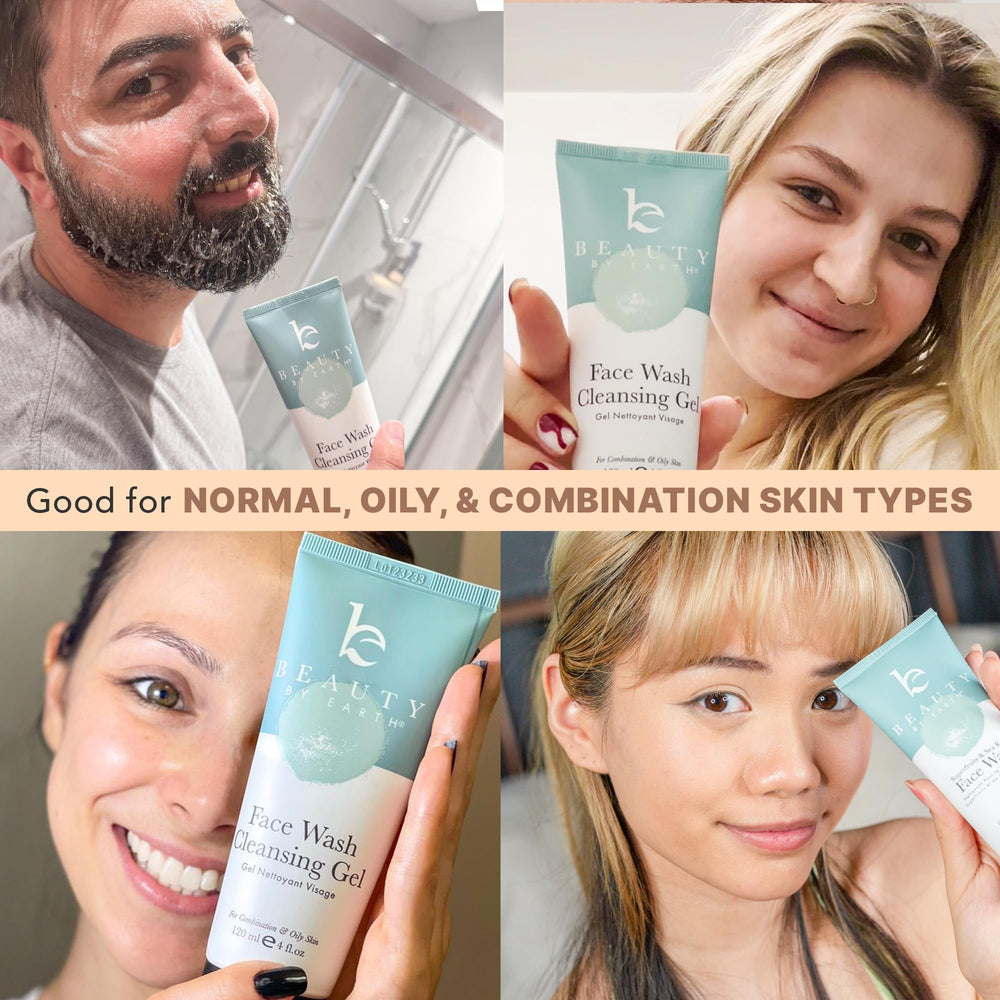 Beauty by Earth Clean Face Wash on skin demonstrating pore cleansing action