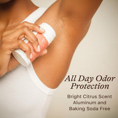 Beauty by Earth deodorant swipe application demonstrates easy daily use.