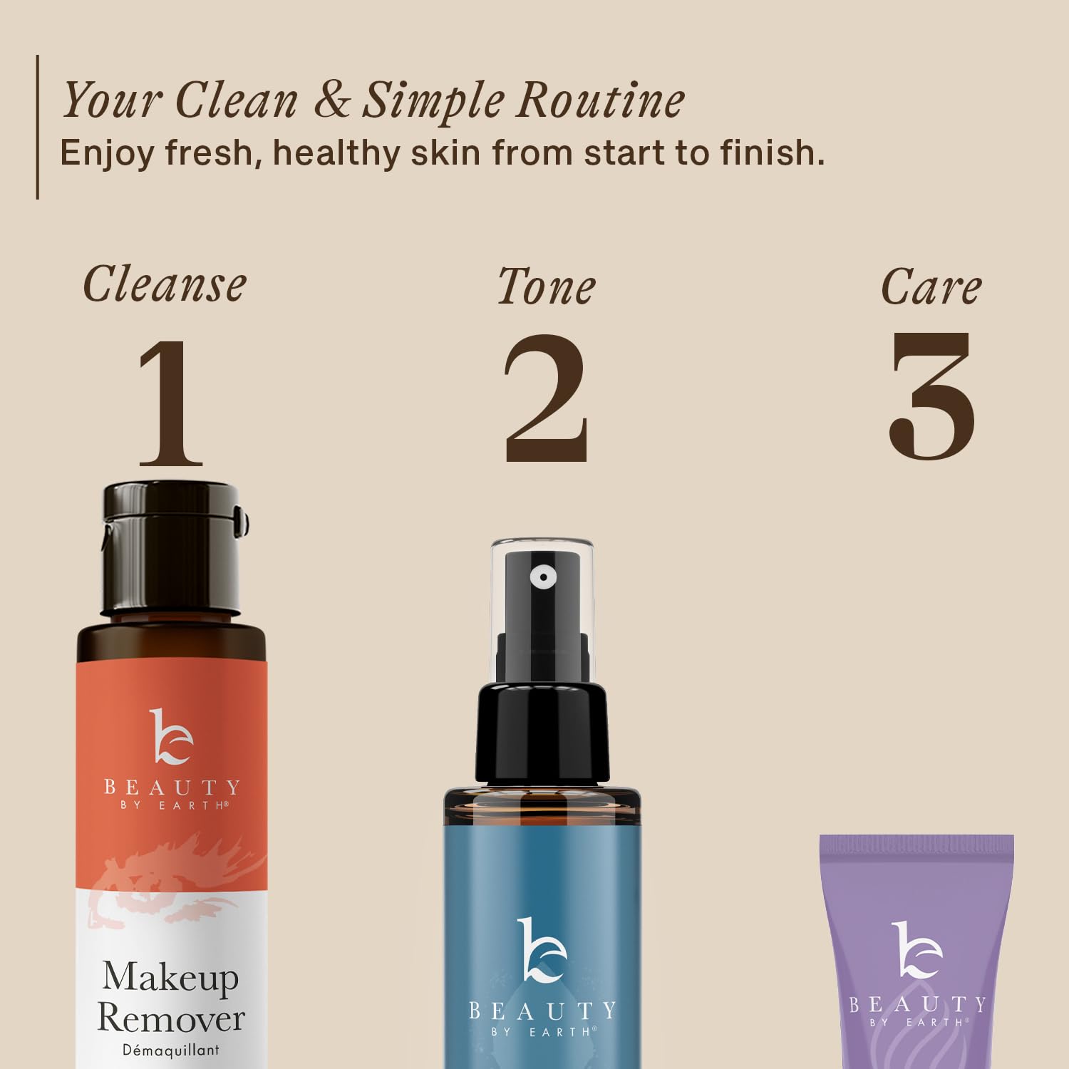 Beauty by Earth desmaquillante, limpieza suave que no seca la piel.