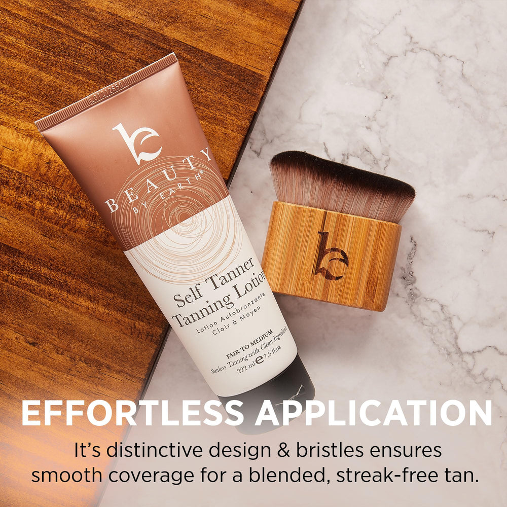 Easy to clean Beauty by Earth brush maintains performance between uses.