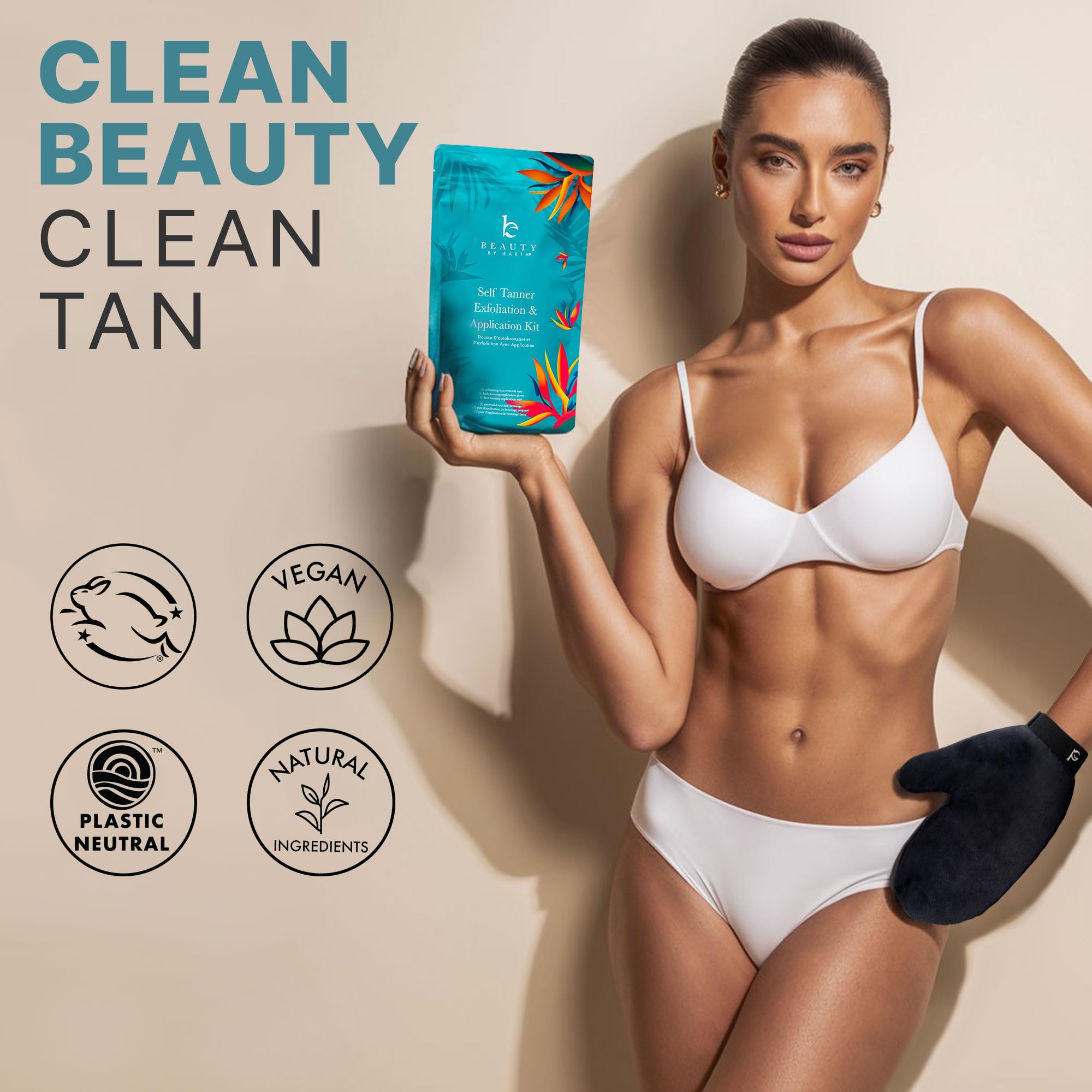 Beauty by Earth exfoliating mitt prepares skin for even absorption