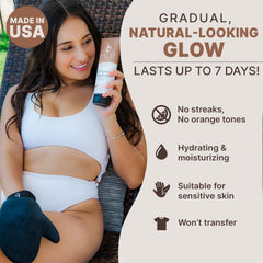 Beauty by Earth exfoliating mitt preps skin for flawless self-tanning.