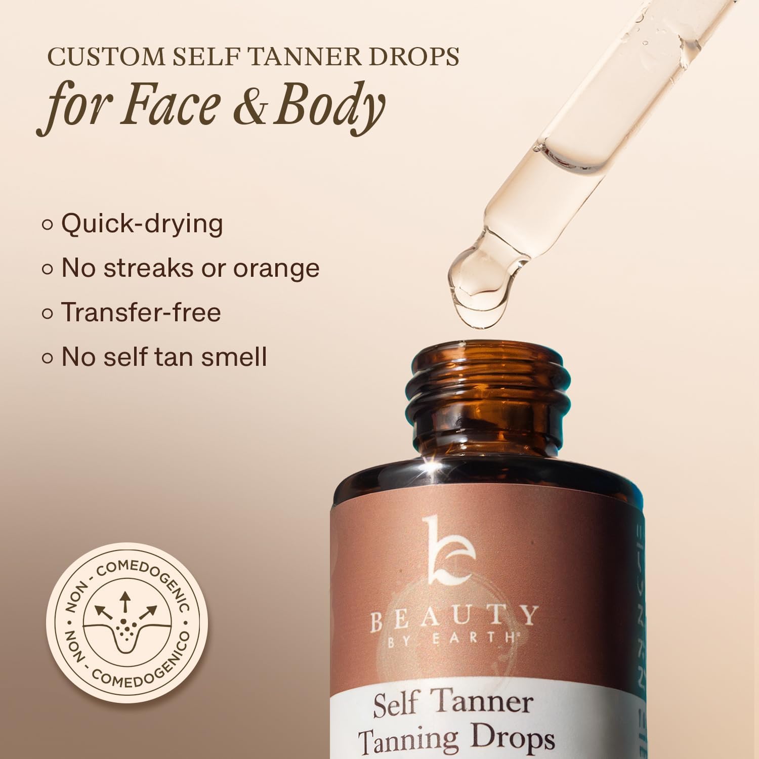 Applying the face tanner on hands for smooth, even coverage