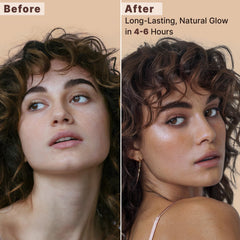 Beauty by Earth face tanner spray mist being applied for easy, even coverage