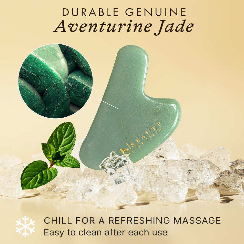 Beauty by Earth gift box with jade gua sha for gifting or storage.
