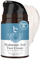 Beauty by Earth hyaluronic acid moisturizer bottle showing unscented hydration for daily use