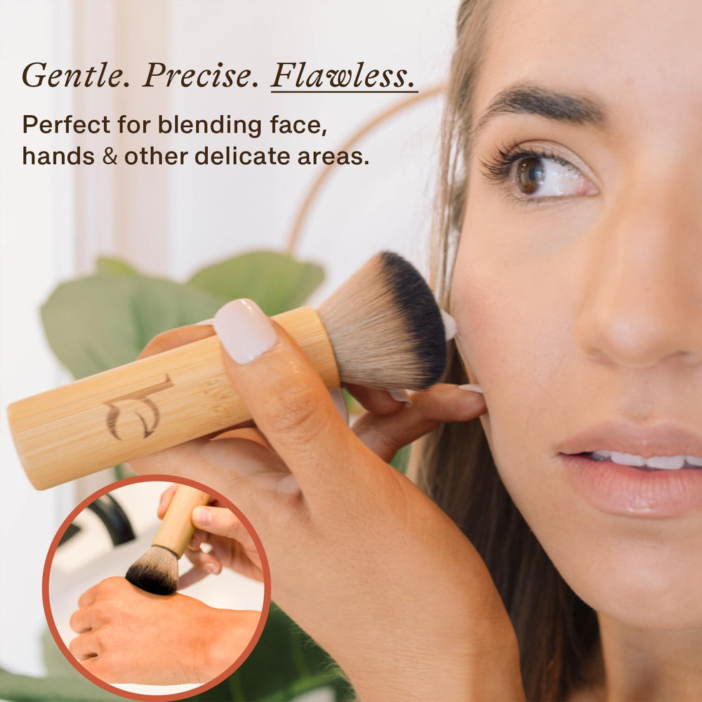 Beauty by Earth Kabuki Brush foundation blending for flawless coverage.