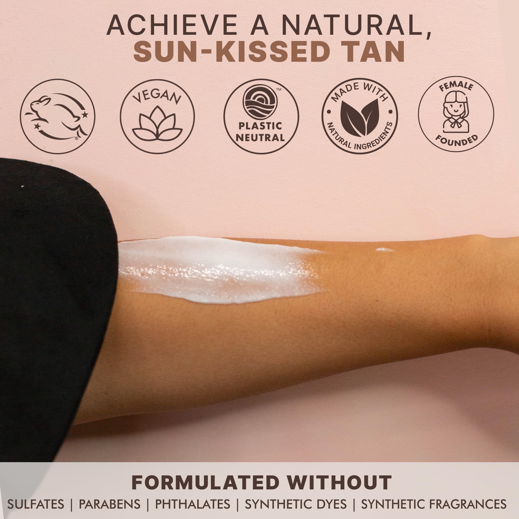 Beauty by Earth long-lasting tan without sun exposure.