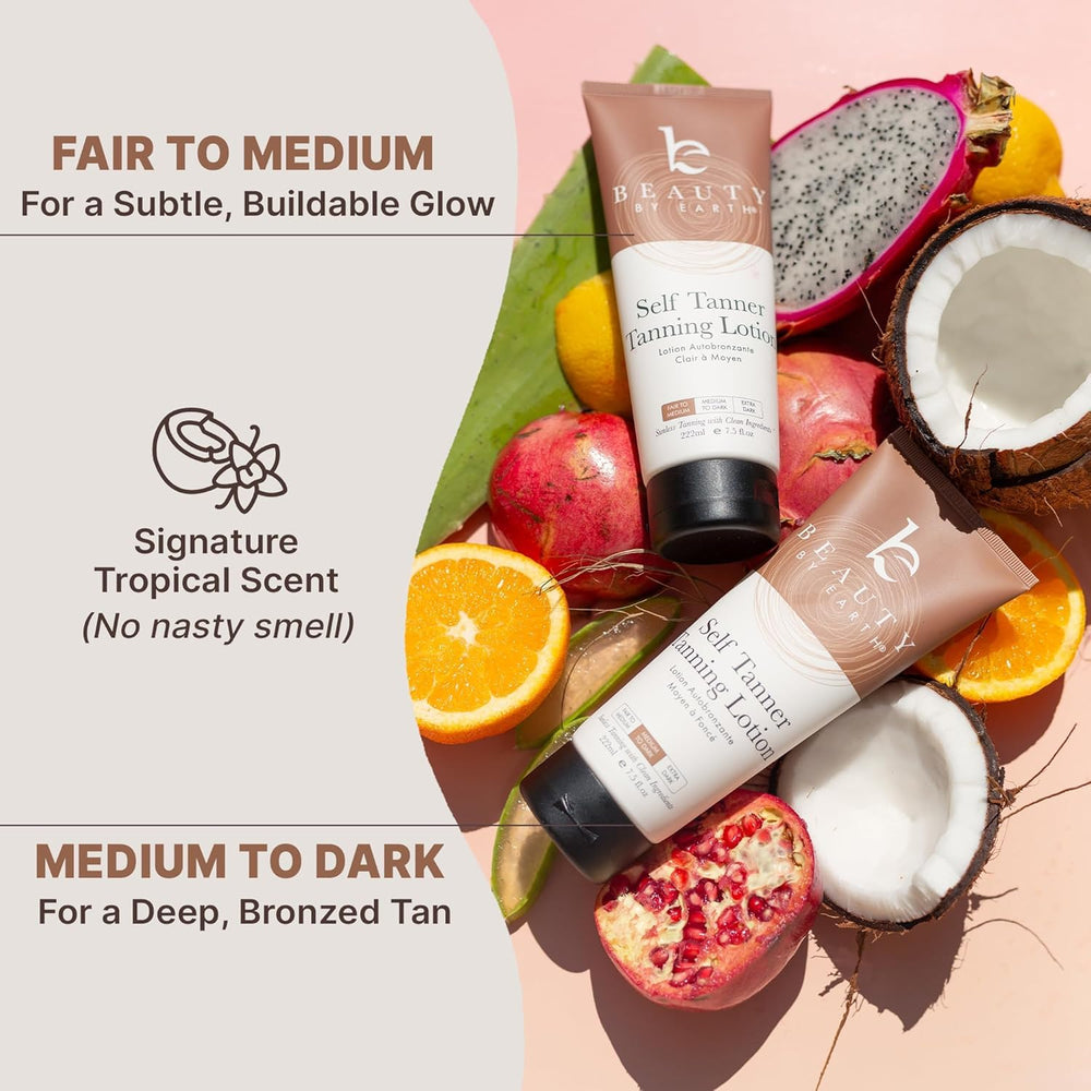 Beauty by Earth mess-free application with included mitts for seamless coverage.