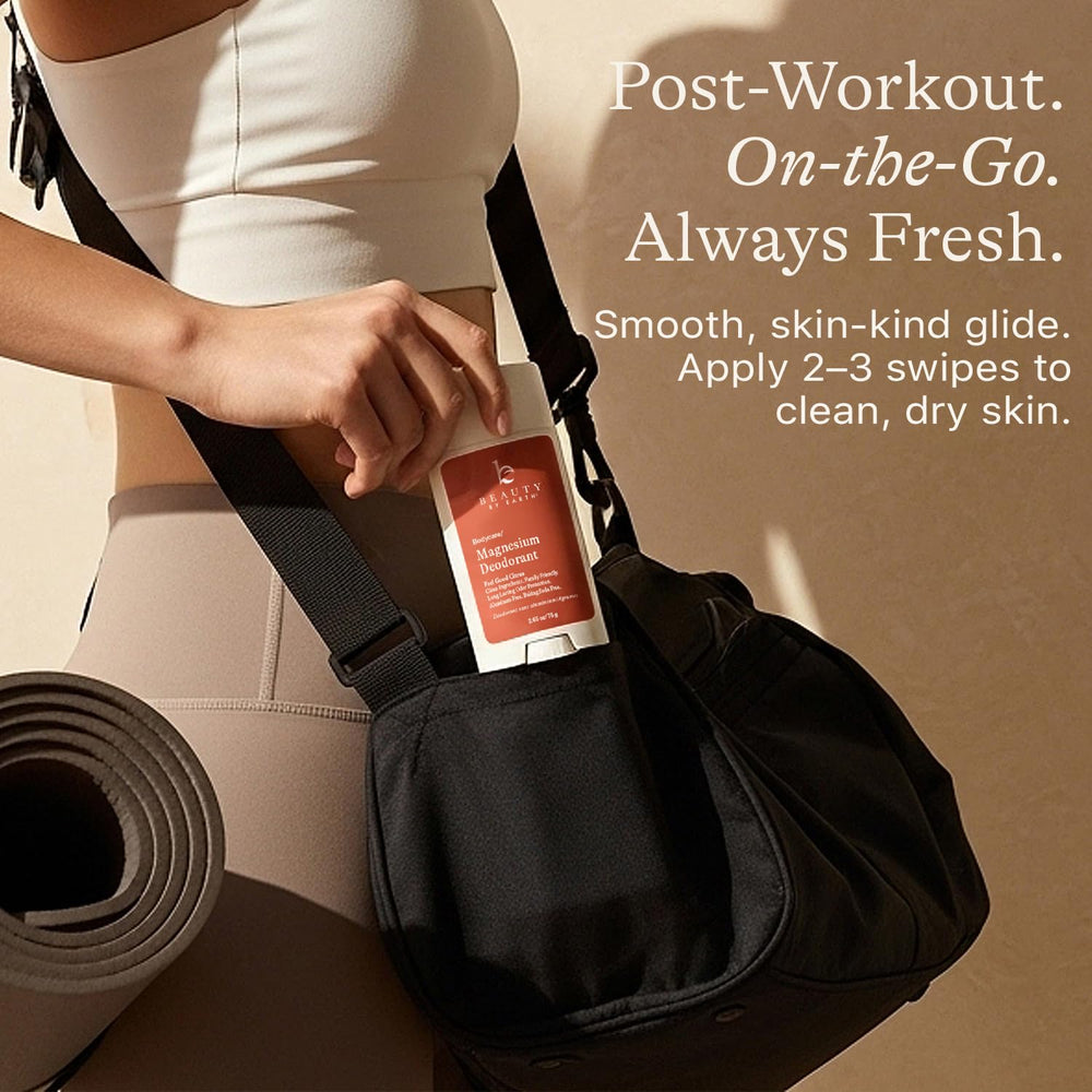 Beauty by Earth organic ingredients emphasize natural, gentle deodorant formula.