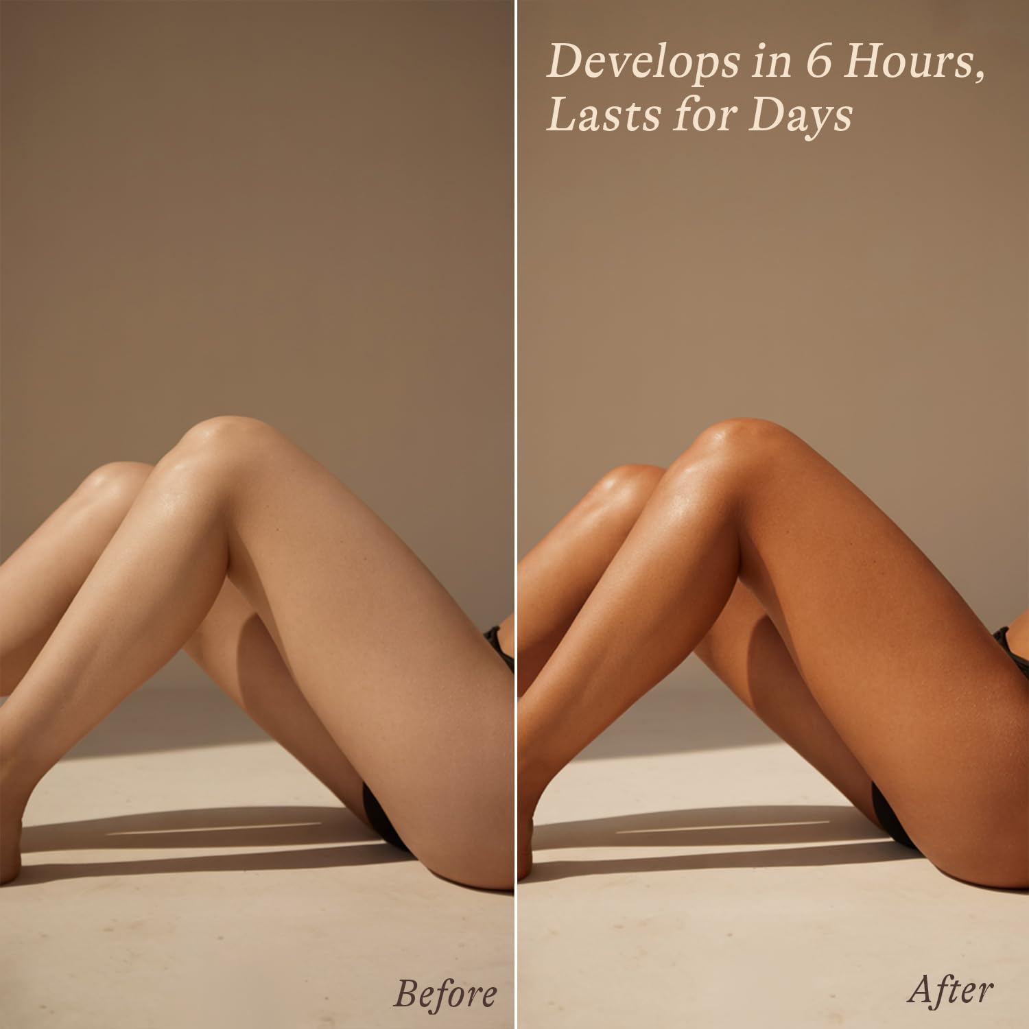 Arm swatch shows natural color without orange tint.