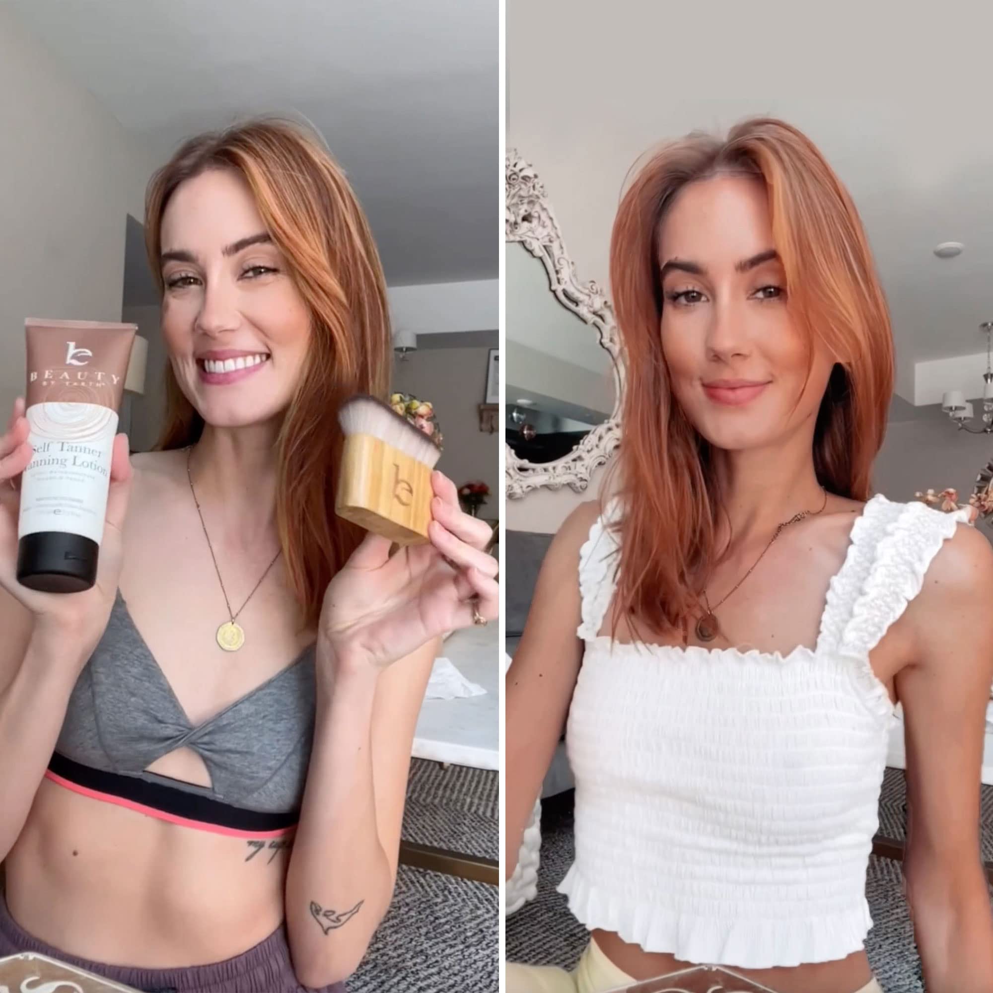 Beauty by Earth sunless tan delivering a beachy, hydrated glow.