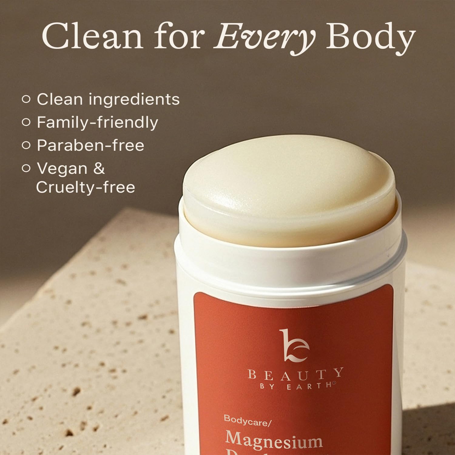 Beauty by Earth smooth glide for non-irritating underarm care.