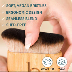 Beauty by Earth vegan bristles deliver gentle blending for seamless coverage.