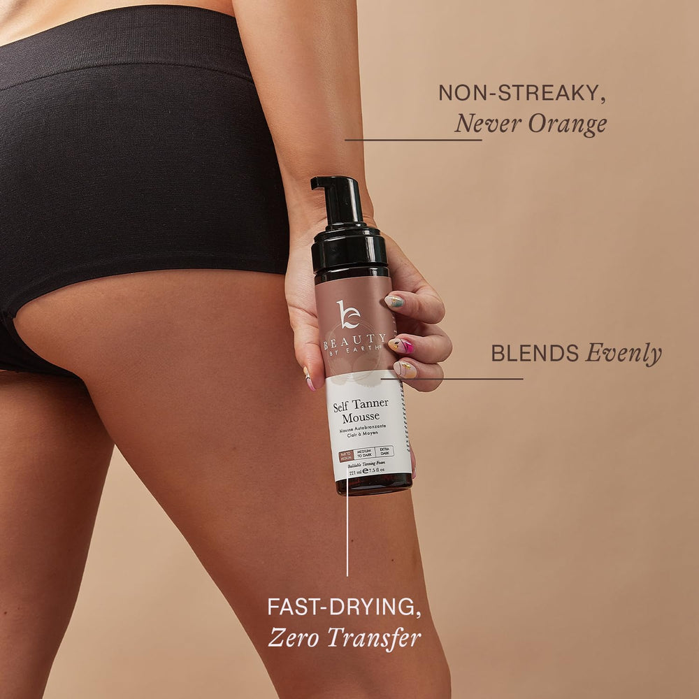Beauty by Earth tan kit with mitt included for easy application.