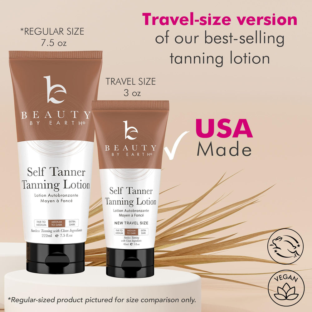 Beauty by Earth tanning lotion easy application for streak-free results