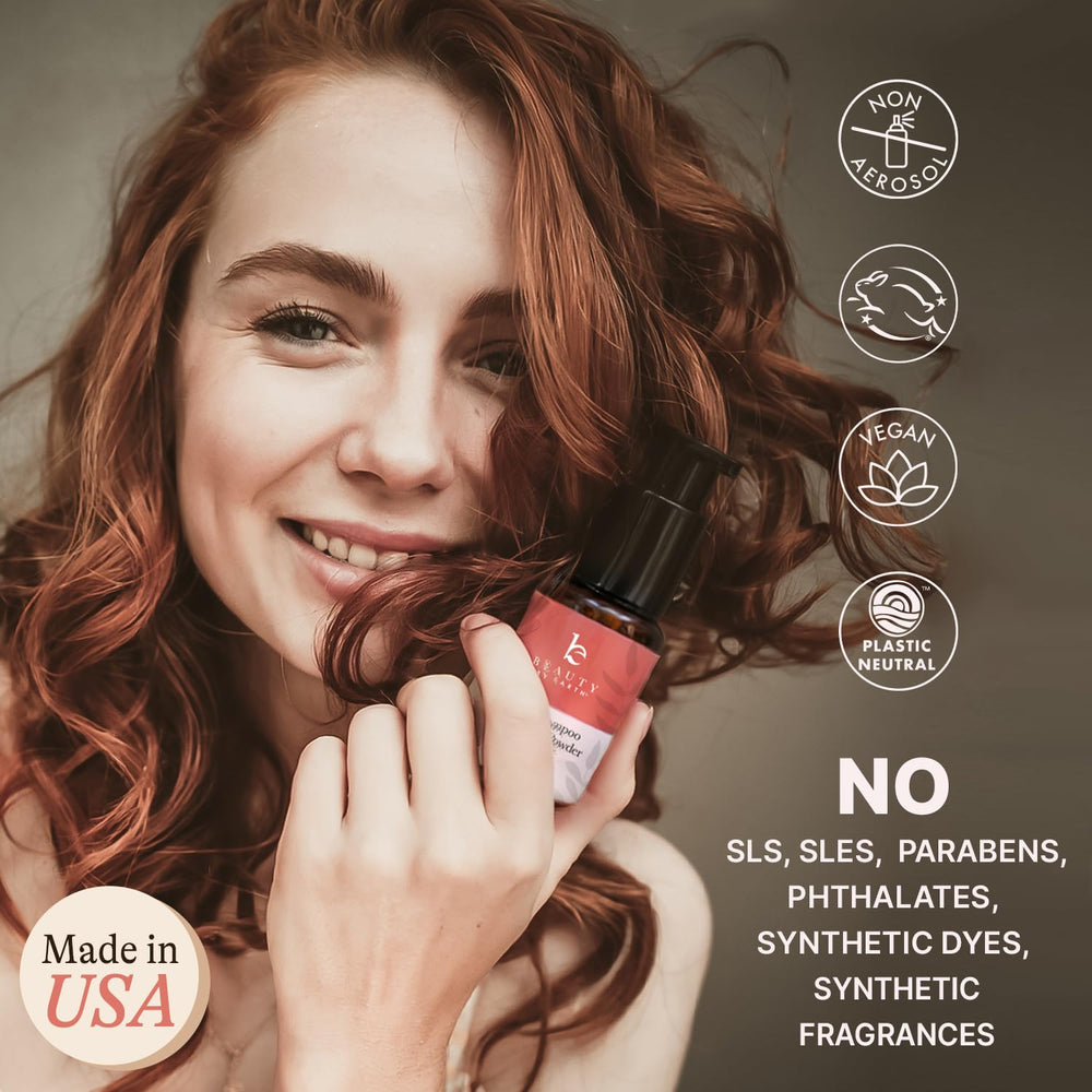 Beauty by Earth USA-made packaging signals clean, non-aerosol formula.