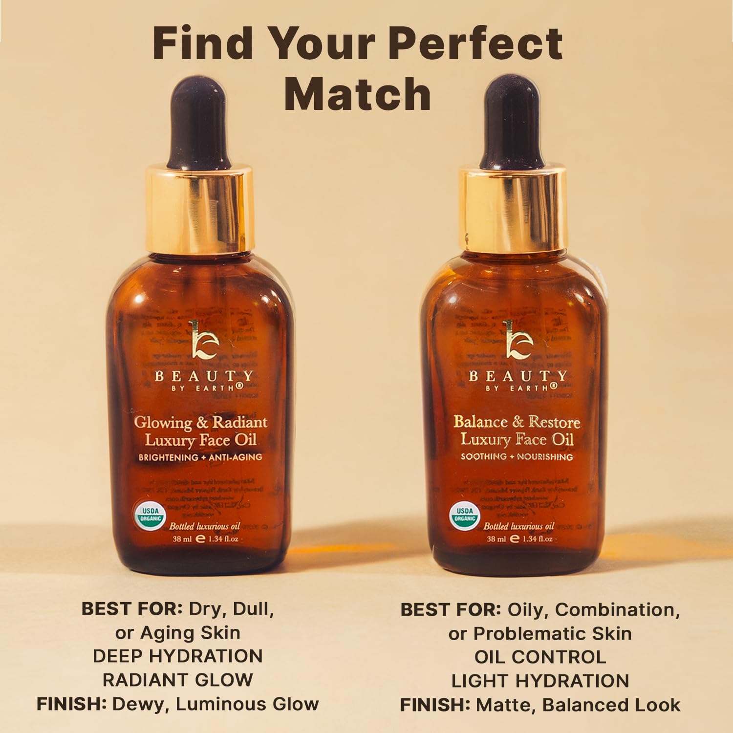Ingredients view features moringa, jojoba, and argan oils
