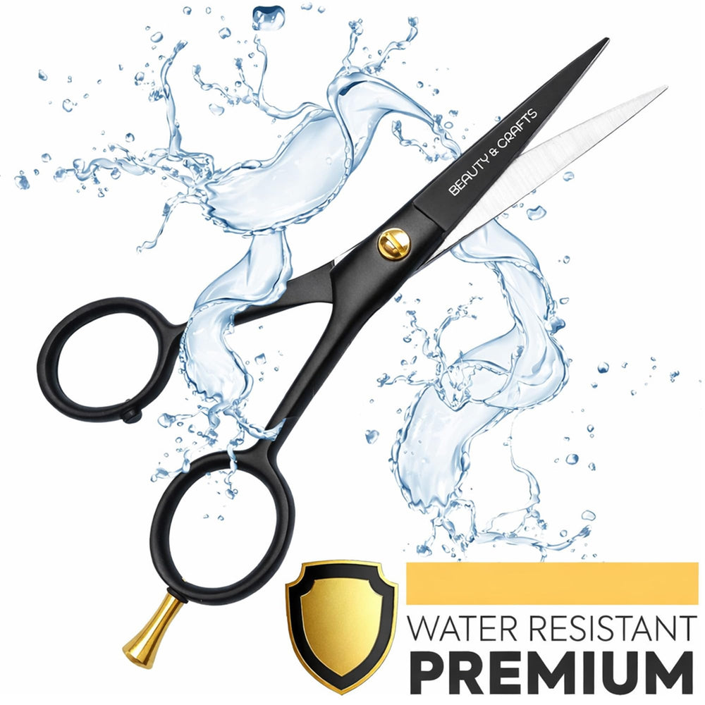 Beauty & Crafts mustache combs included for precise shaping and styling.