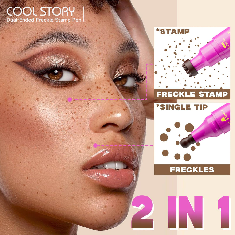 Beauty Glazed long-wear freckles resist fading through a busy day.