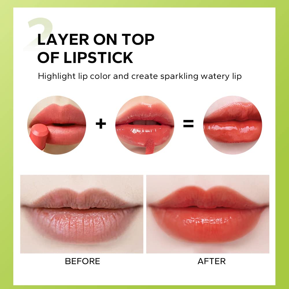 Beauty Glazed moisturizing lip oil keeps lips hydrated and comfortable throughout wear.