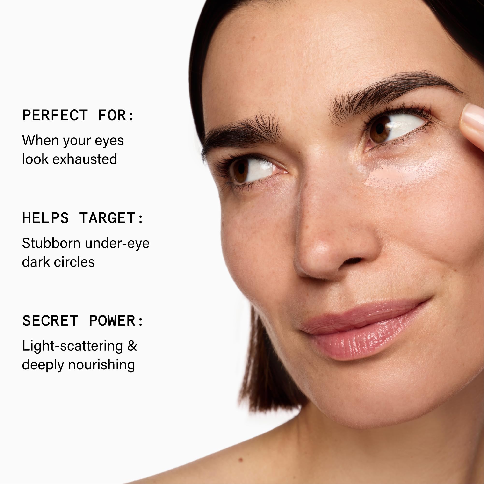 Beauty Pie under-eye corrector texture shows silky, blendable formula that hydrates while concealing.