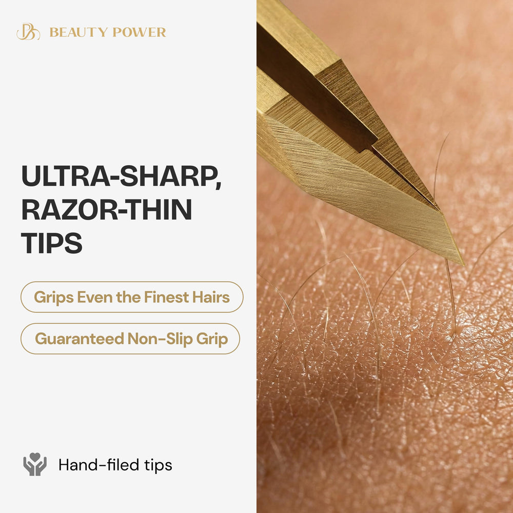 Beauty Power ingrown hair removal tweezers designed for precise extraction.