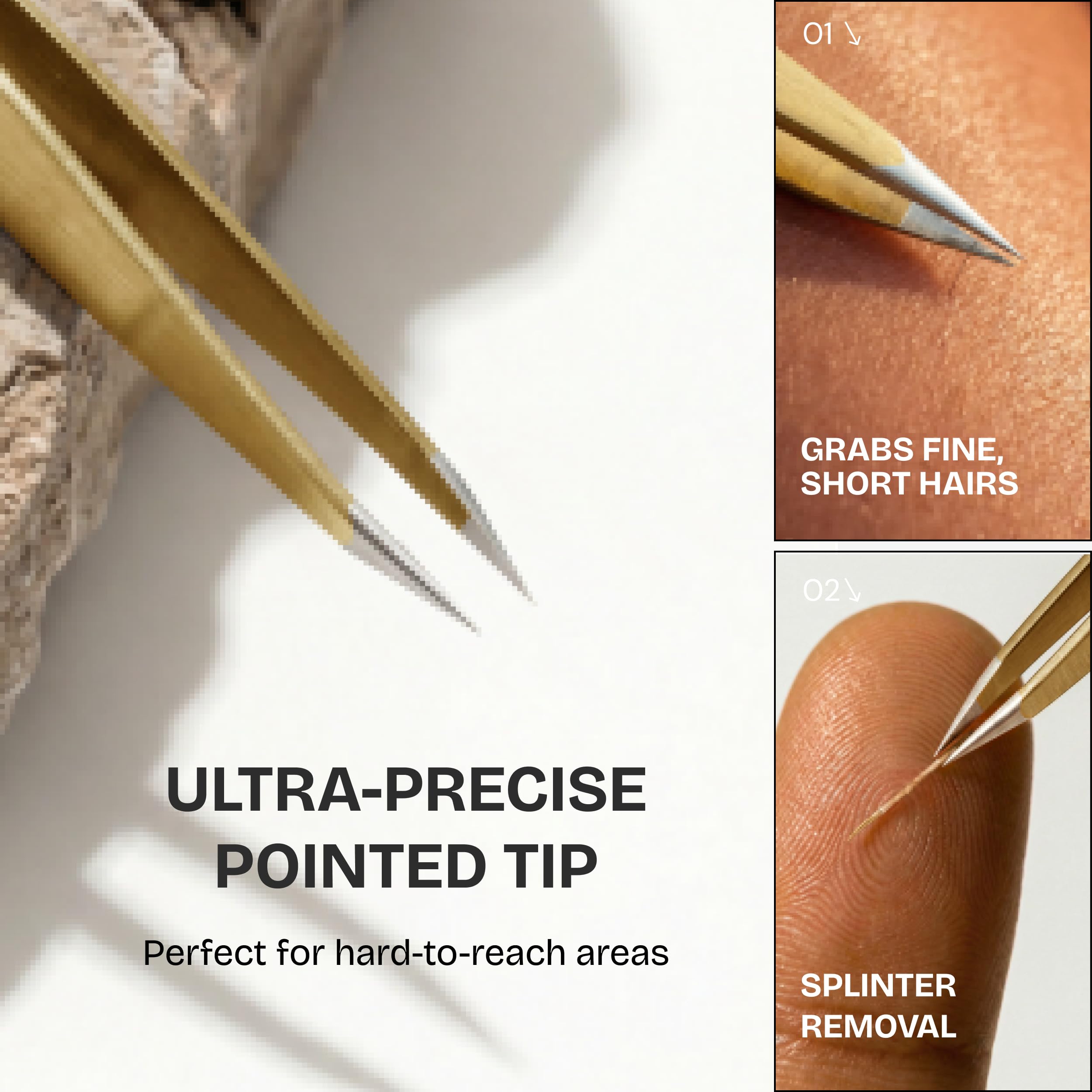 Beauty Power travel case and tweezers set for convenient on-the-go touch-ups.