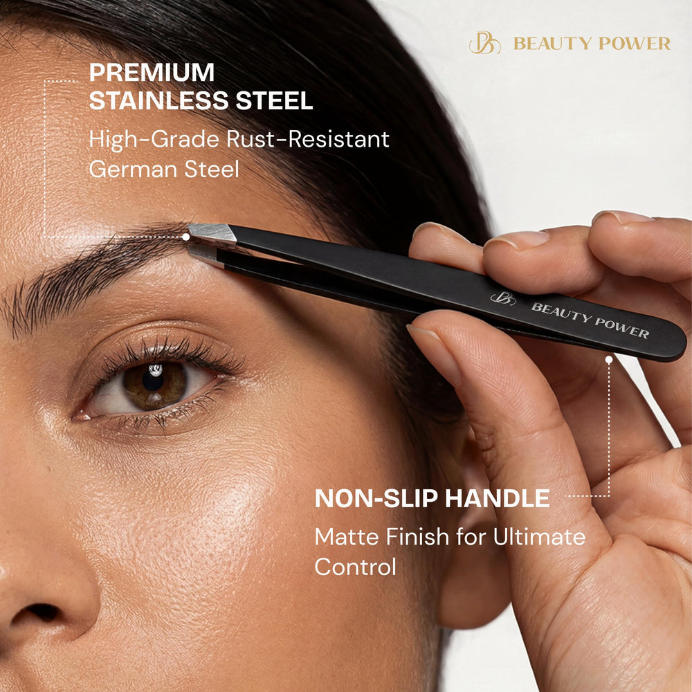 Beauty Power tweezers aiding ingrown hair removal with careful precision