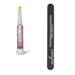 Beauty Secrets nail glue bottle in action for a clean, mess-free application