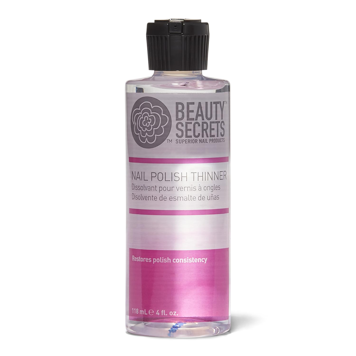 Beauty Secrets nail polish thinner bottle ready for even flow and smooth application.