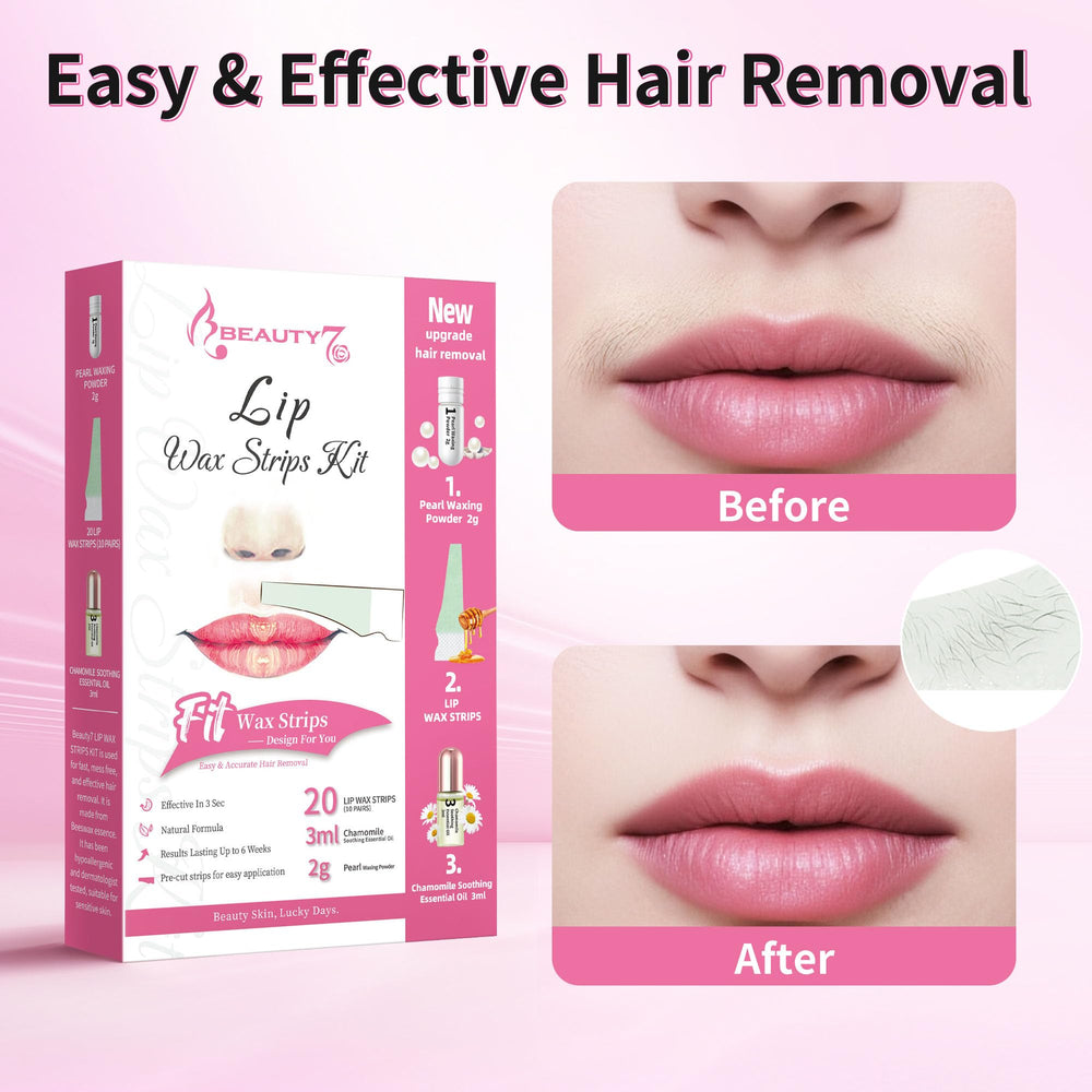 Beauty7 Lip Wax Strips 20 strips ready for sensitive skin routines