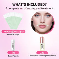 Beauty7 Lip Wax Strips application showing quick, low effort hair removal on facial areas