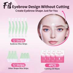Beauty7 wax strips eyebrow pairs show clean lines and gentle hair removal around brows
