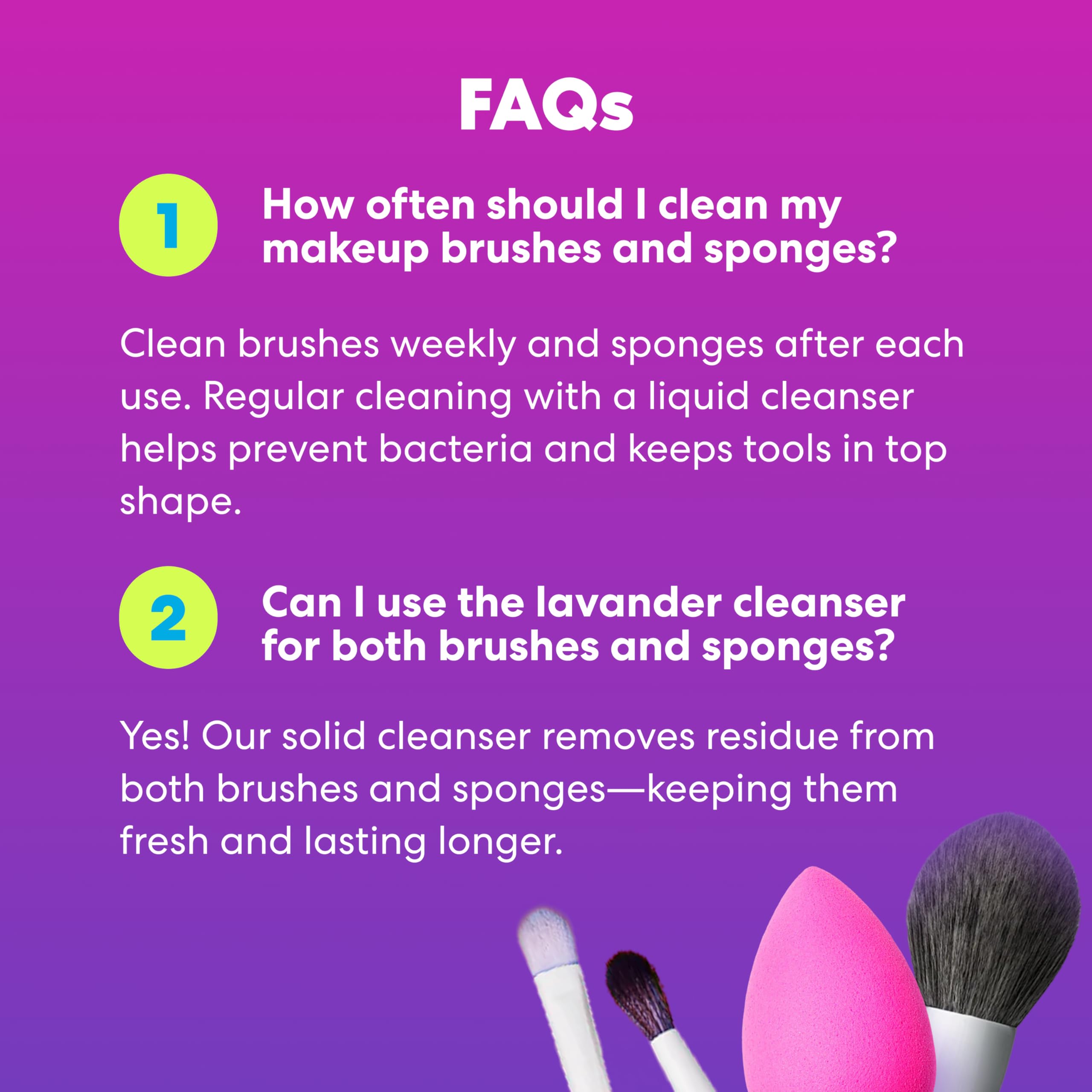Beautyblender lavender bar includes natural exfoliant for gentle tool care.