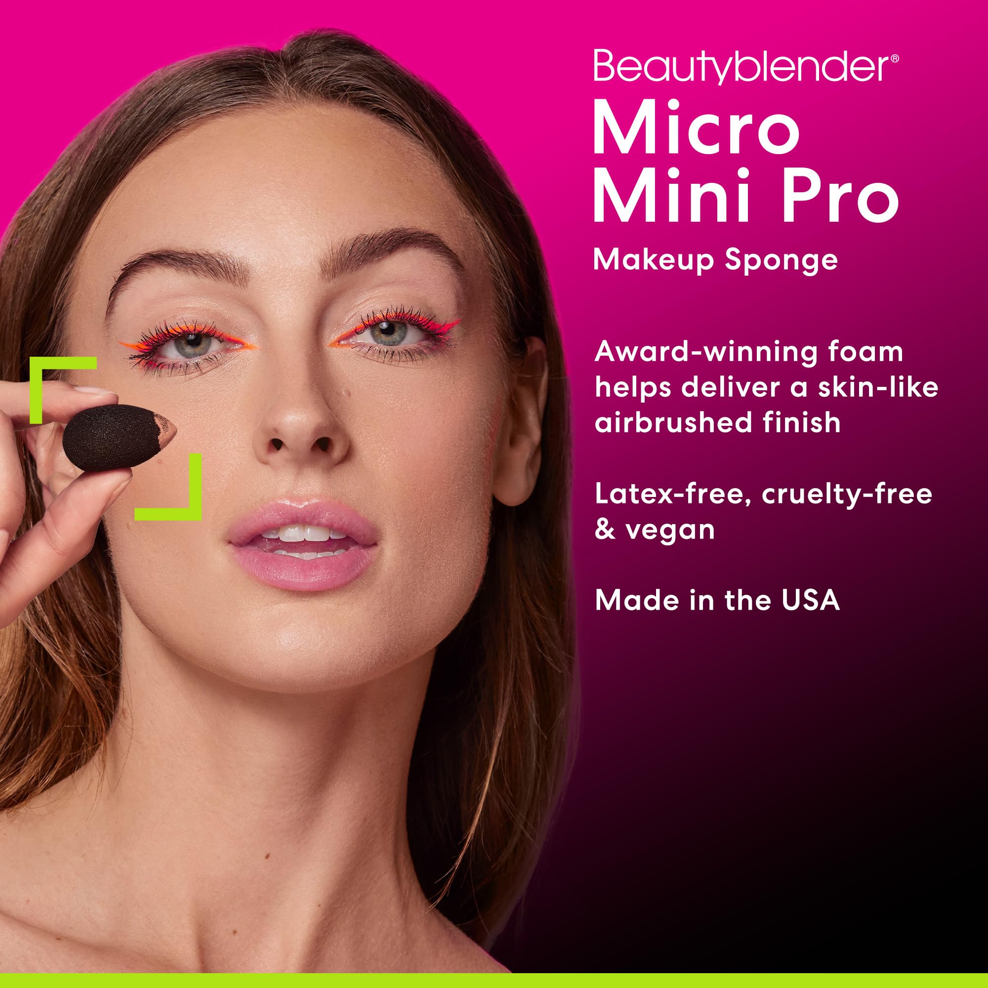 Beautyblender Micro Mini Pro Black near eye area application for precise concealer