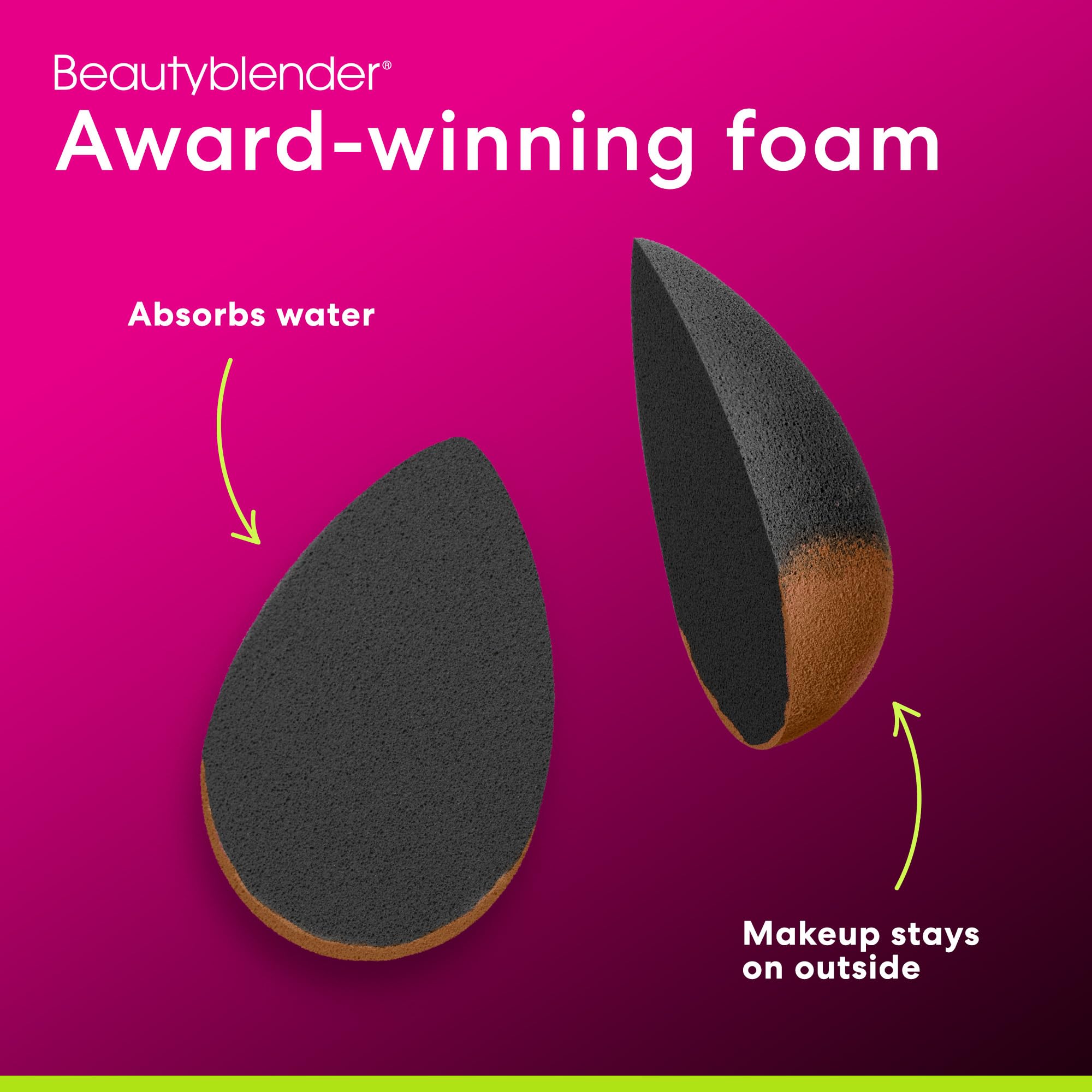 Beautyblender Pro black sponge on vanity