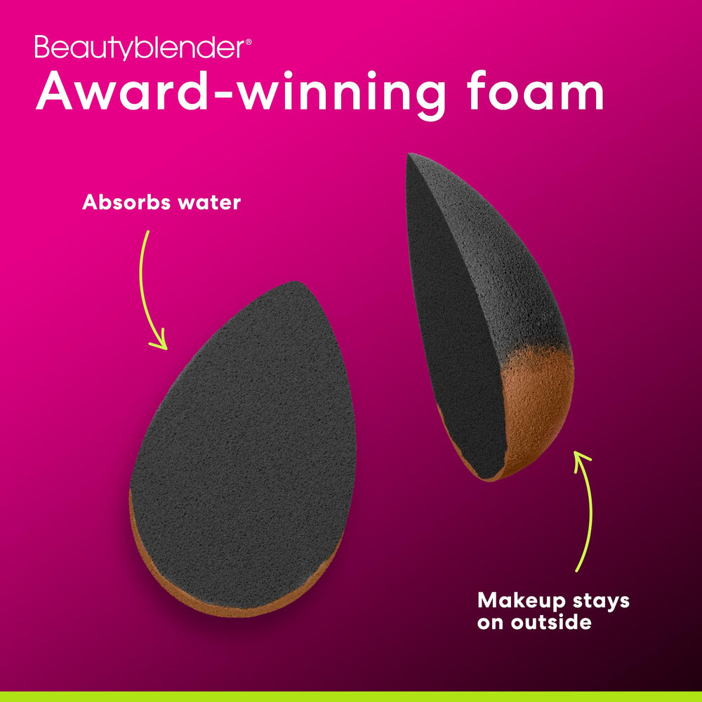 Beautyblender Pro black sponge on vanity