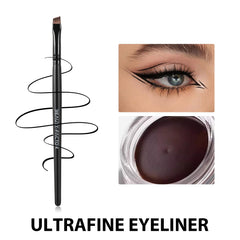 BeautyFactor angled eyeliner brush flat bristles deliver smooth gel application.