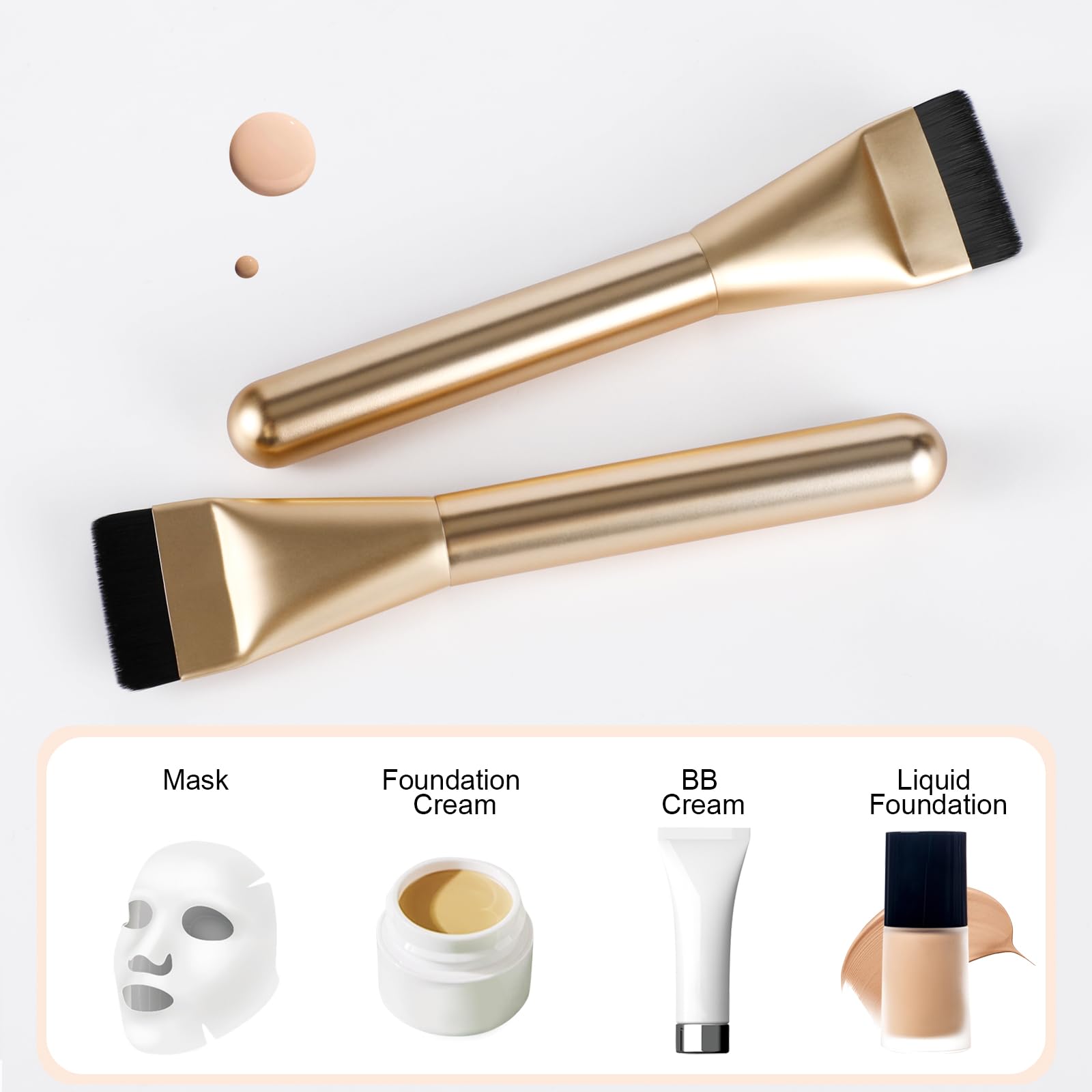 BEAUTYFACTOR Champagne color makeup brush adds elegant touch to routine.