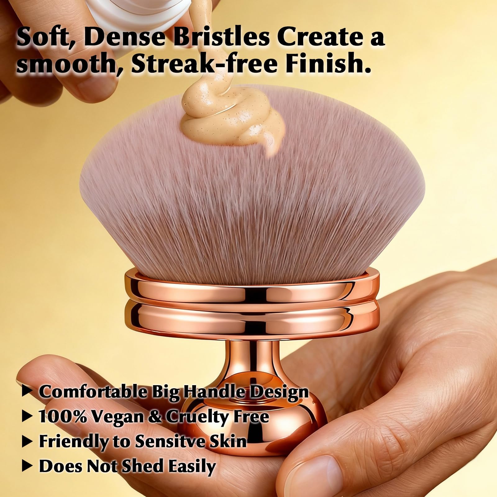 BEAUTYFACTOR dense soft bristles provide gentle, vegan application for sensitive skin.