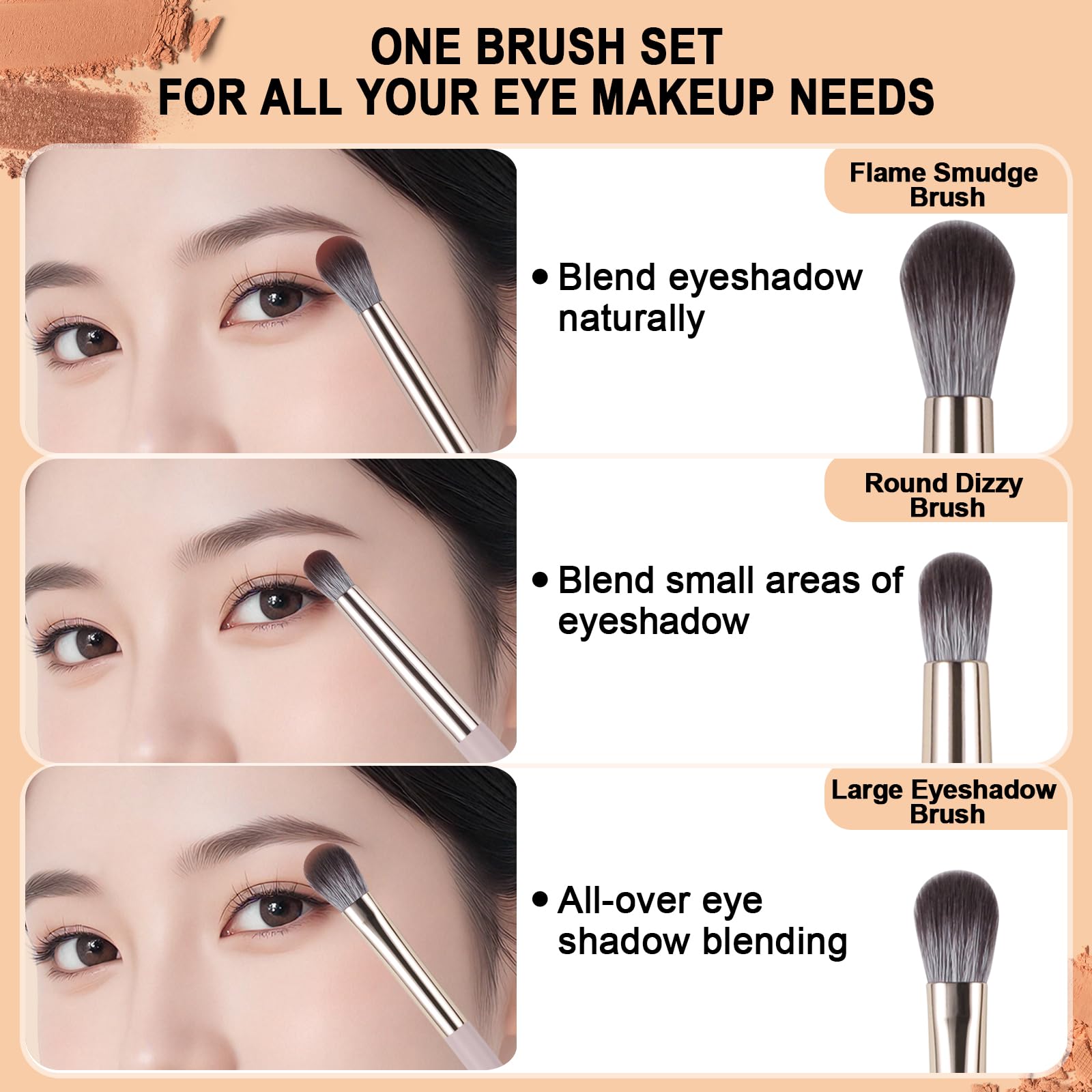BeautyFactor round dizzy brush for soft, diffused blending across the crease.