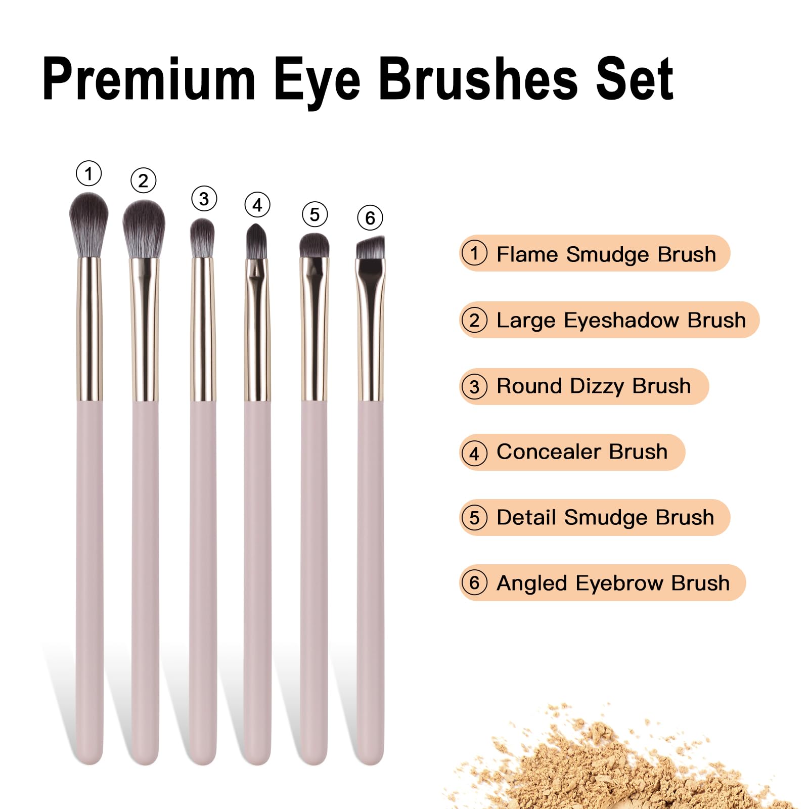 BeautyFactor eye makeup brush set small eyeshadow for precise lid application.