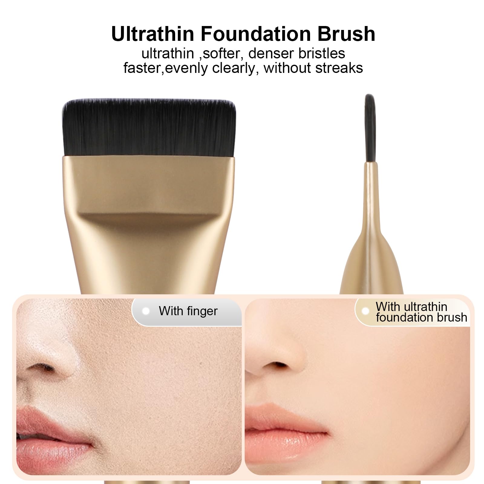 BEAUTYFACTOR Korean makeup brush spatula liquid foundation for quick blending and natural finish.