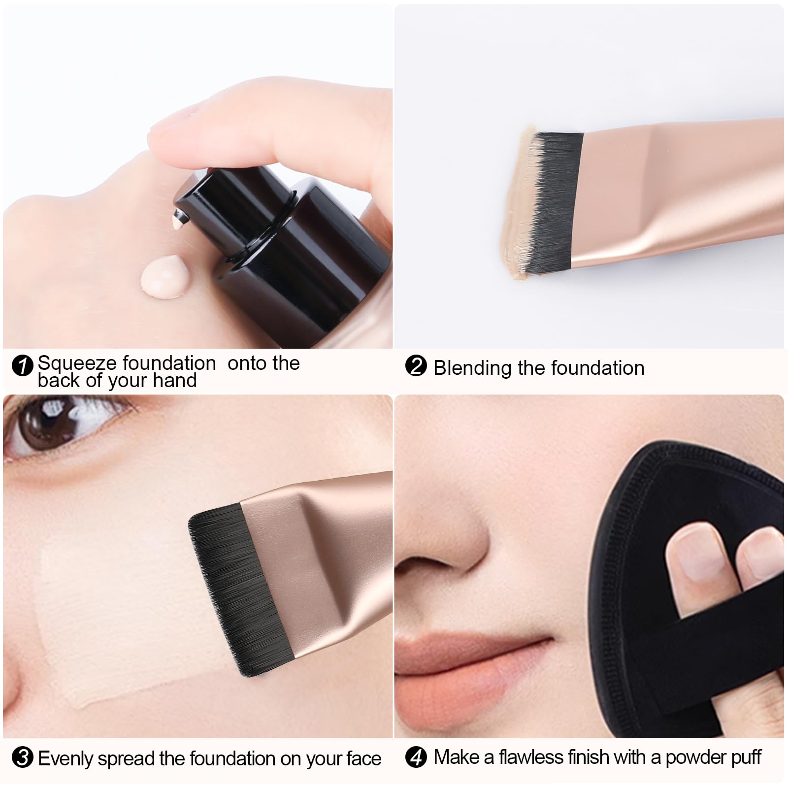 BEAUTYFACTOR liquid foundation brush for seamless blending and a flawless finish.