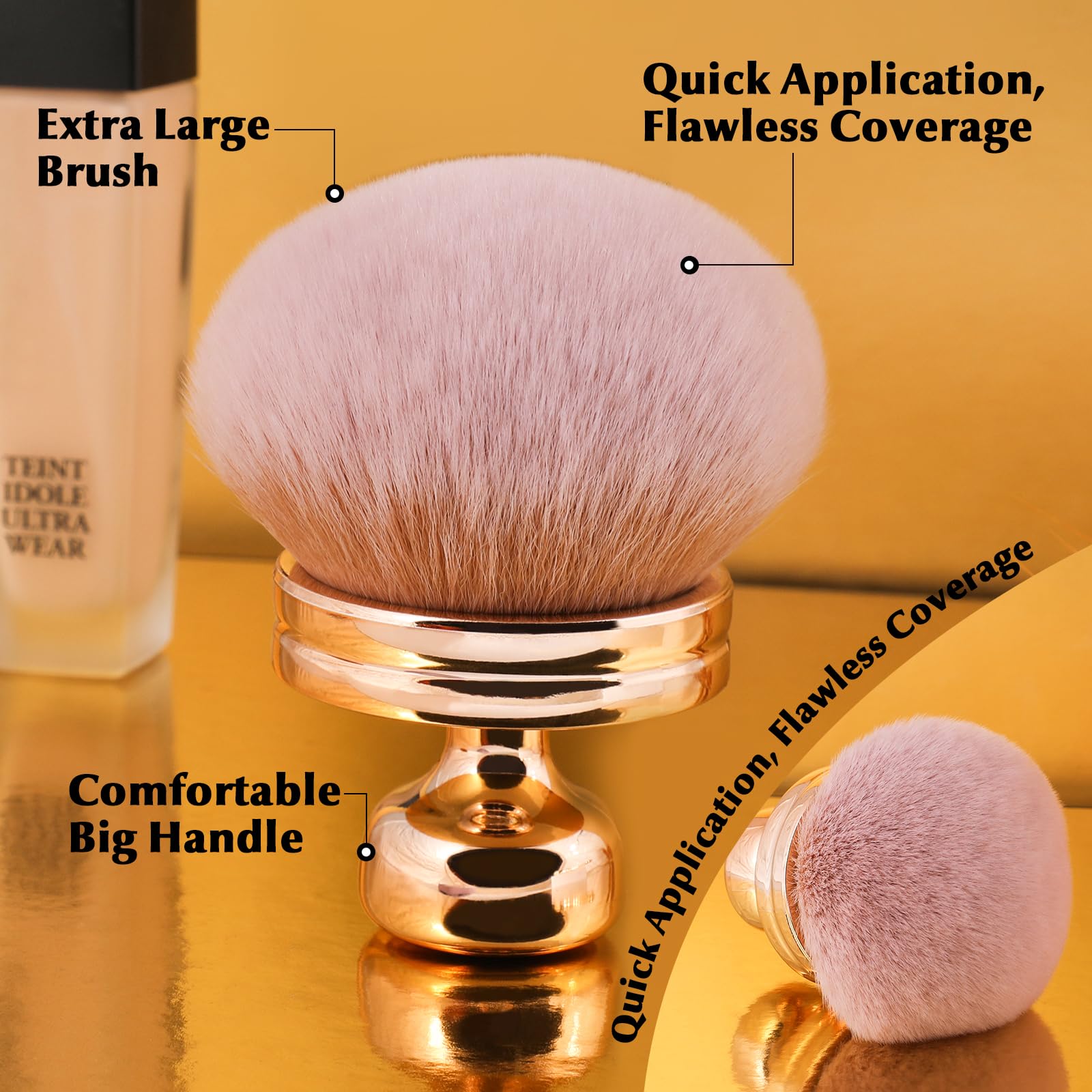 BEAUTYFACTOR multi-functional tanning brush adapts to powder, mousse, or lotion.